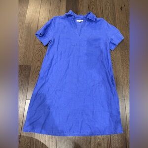 Madewell Linen Blue Shirt Dress